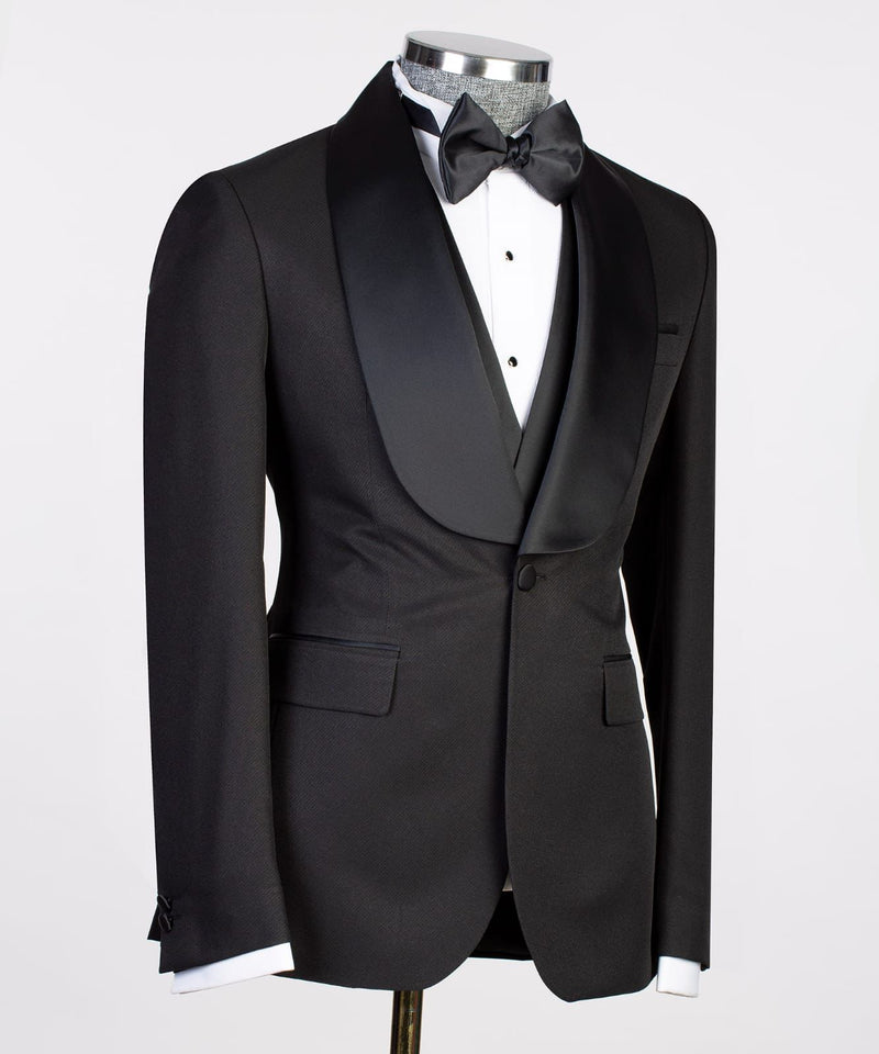 Slim Fit Black Tuxedo Suit – Tumuh